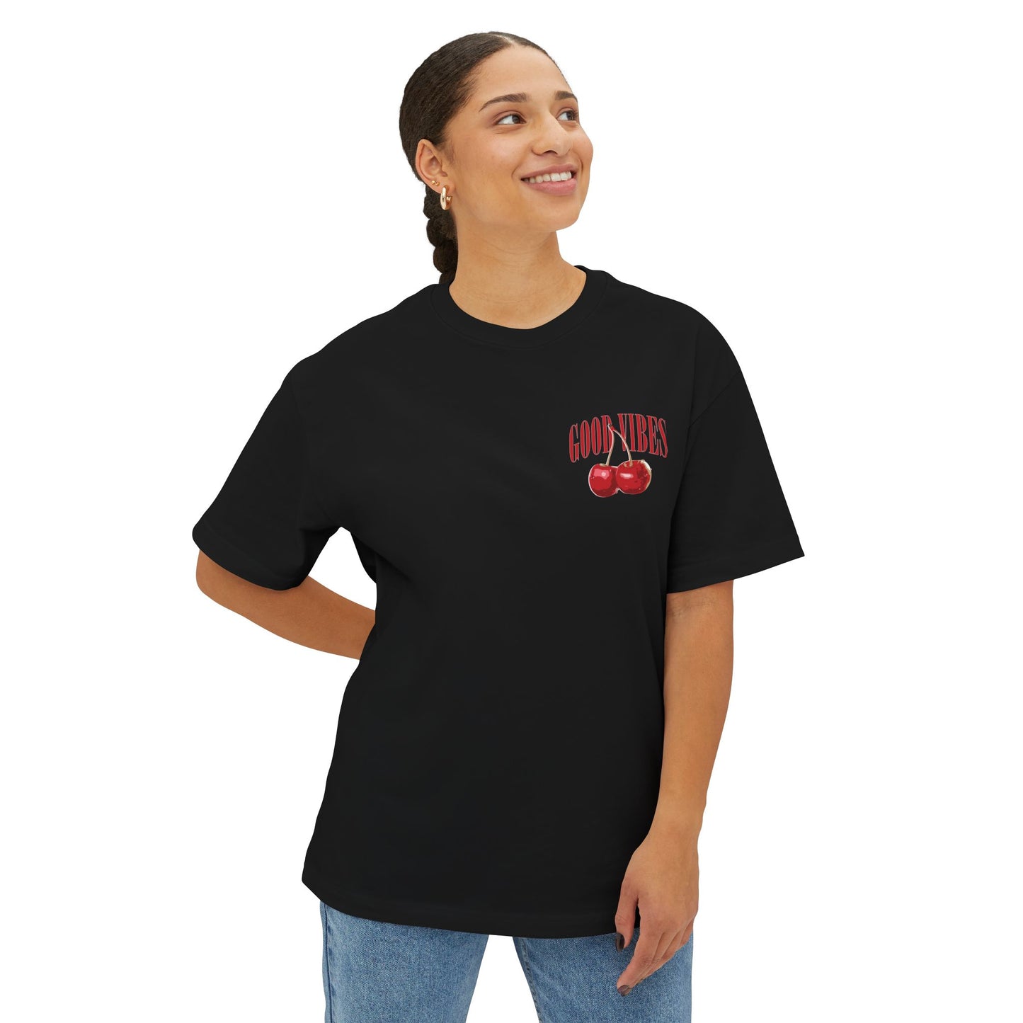 Good Vibes Cherries Oversized Boxy Tee